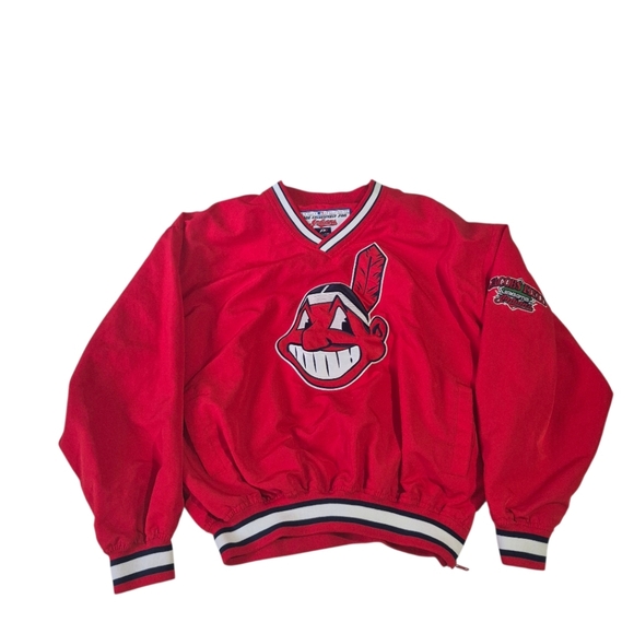 Pro Player Other - Vintage Cleveland Indians Pro Player Pullover Jacket Medium Red MLB Windbreaker